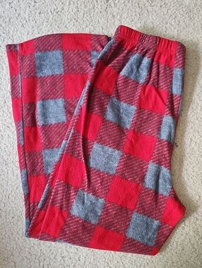 Kids Red and Gray Buffalo Plaid Pajama Bottoms